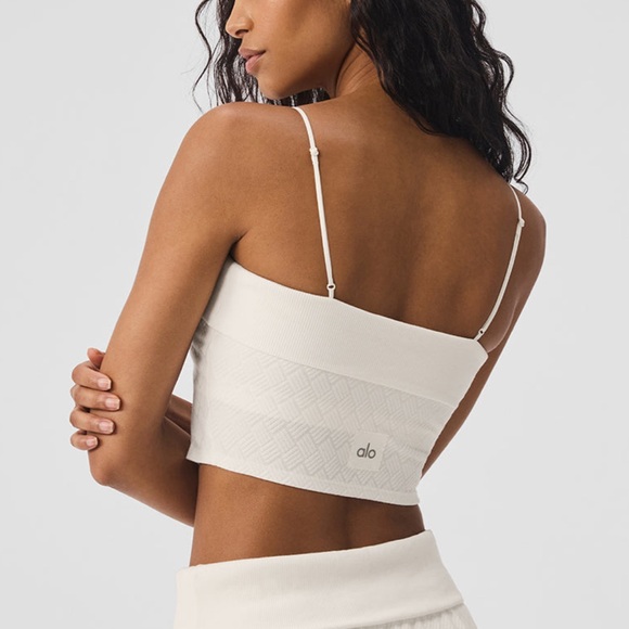 Alo Yoga Doubles Only Bra Tank Size Medium - Ivory - Picture 2 of 6